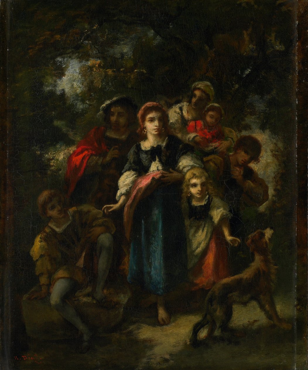 Kinderen in een bos door Narcisse Virgile Diaz de la Peña