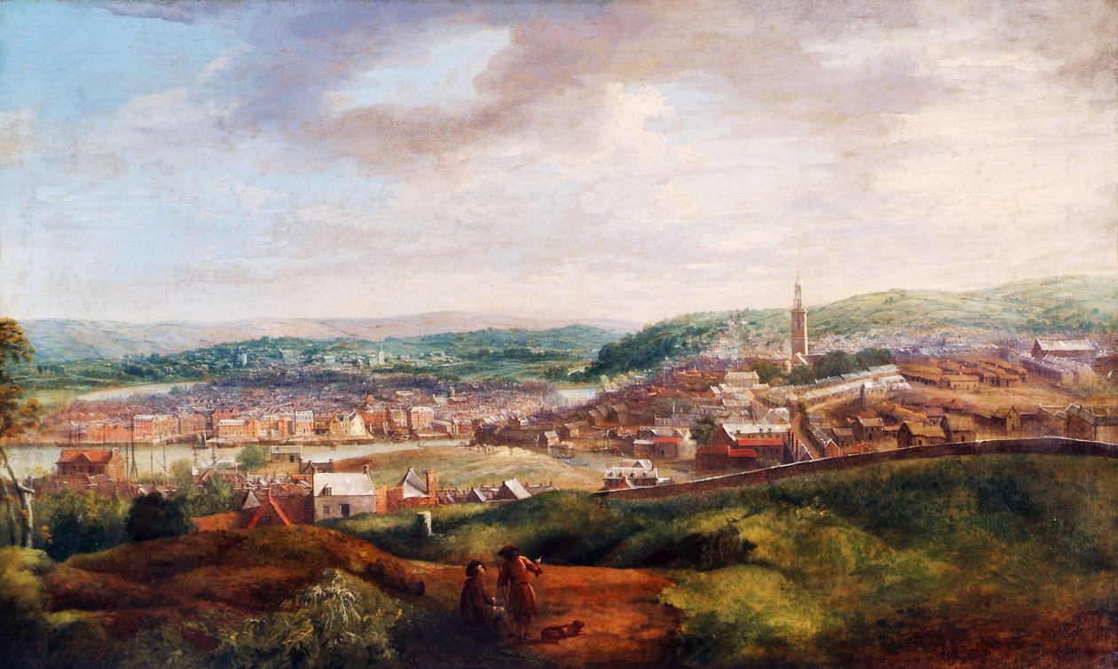 Uitzicht op Cork, 1780 door Nathaniel Grogan