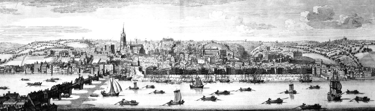 Het zuidoostelijke uitzicht op Newcastle Upon Tyne, 1745 door Nathaniel and Samuel Buck