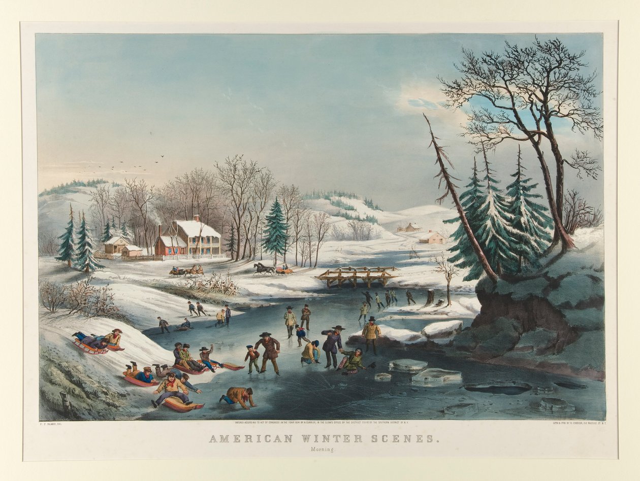American Winter Scenes. Morning door Nathaniel Currier