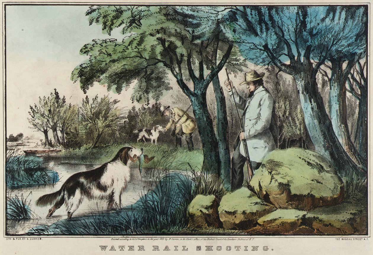 Waterspoor schieten door Nathaniel Currier