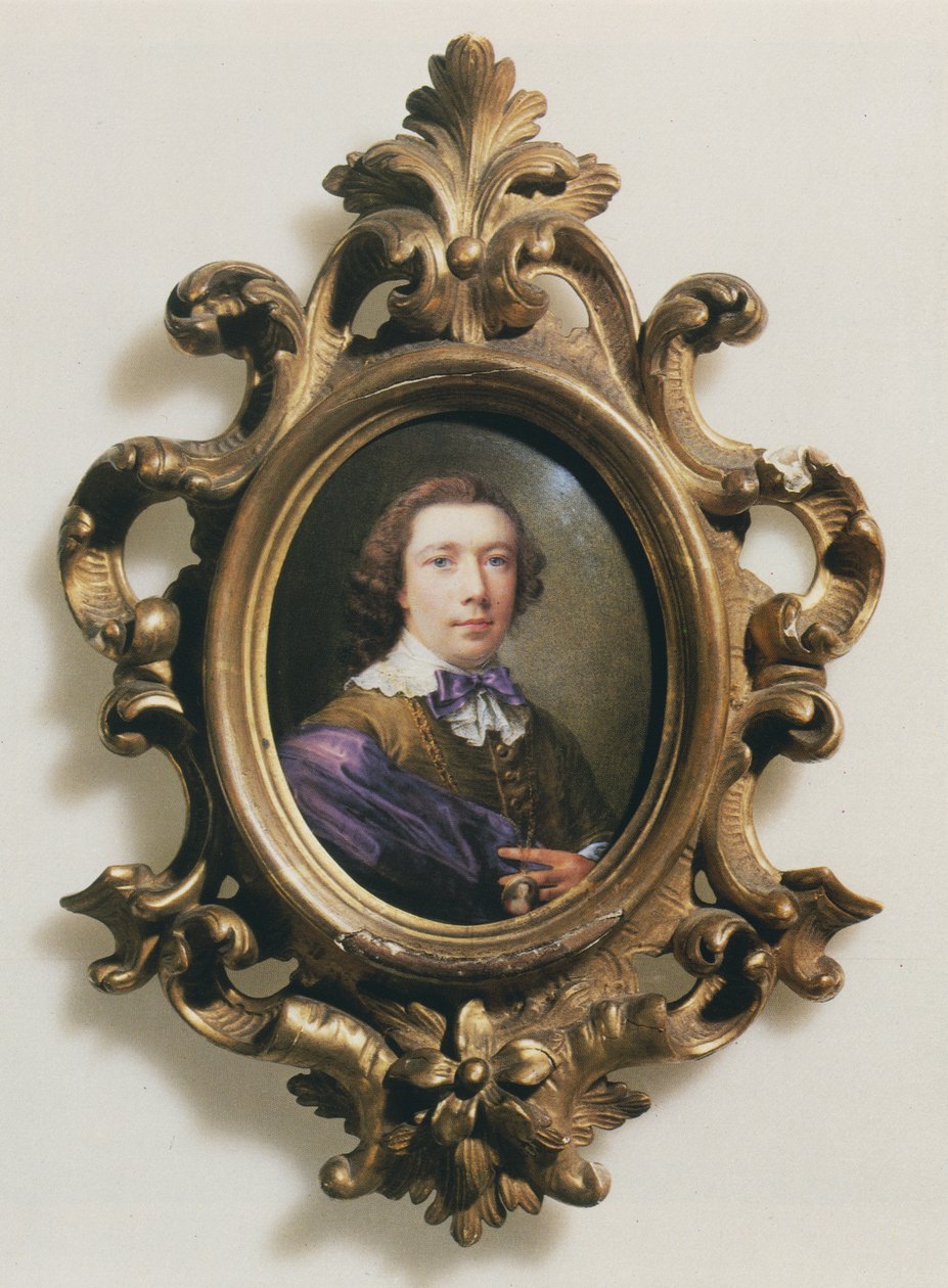 Zelfportret met hanger door Nathaniel Hone