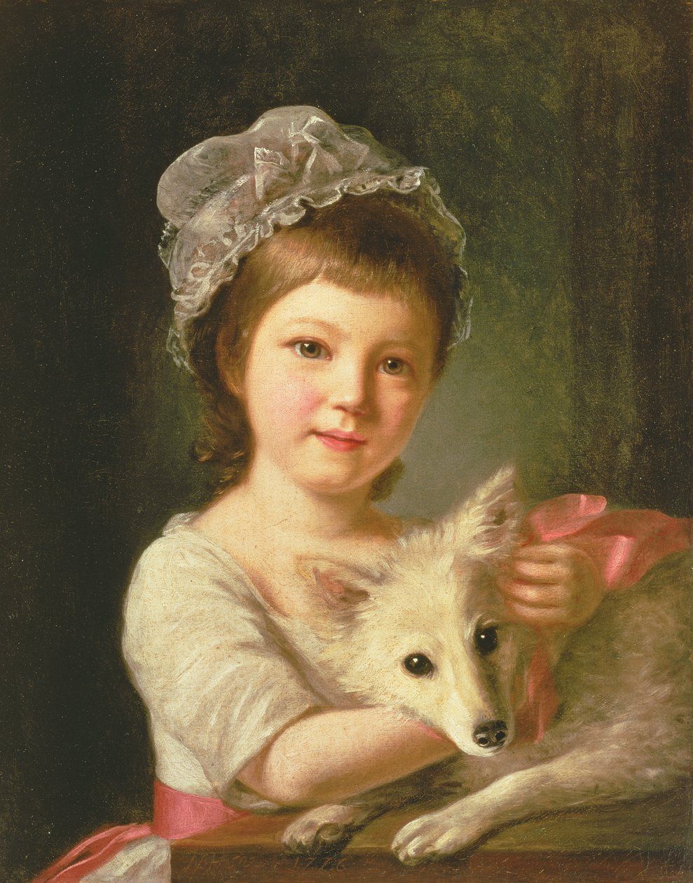 Jong Meisje met een Hond, 1776 door Nathaniel Hone