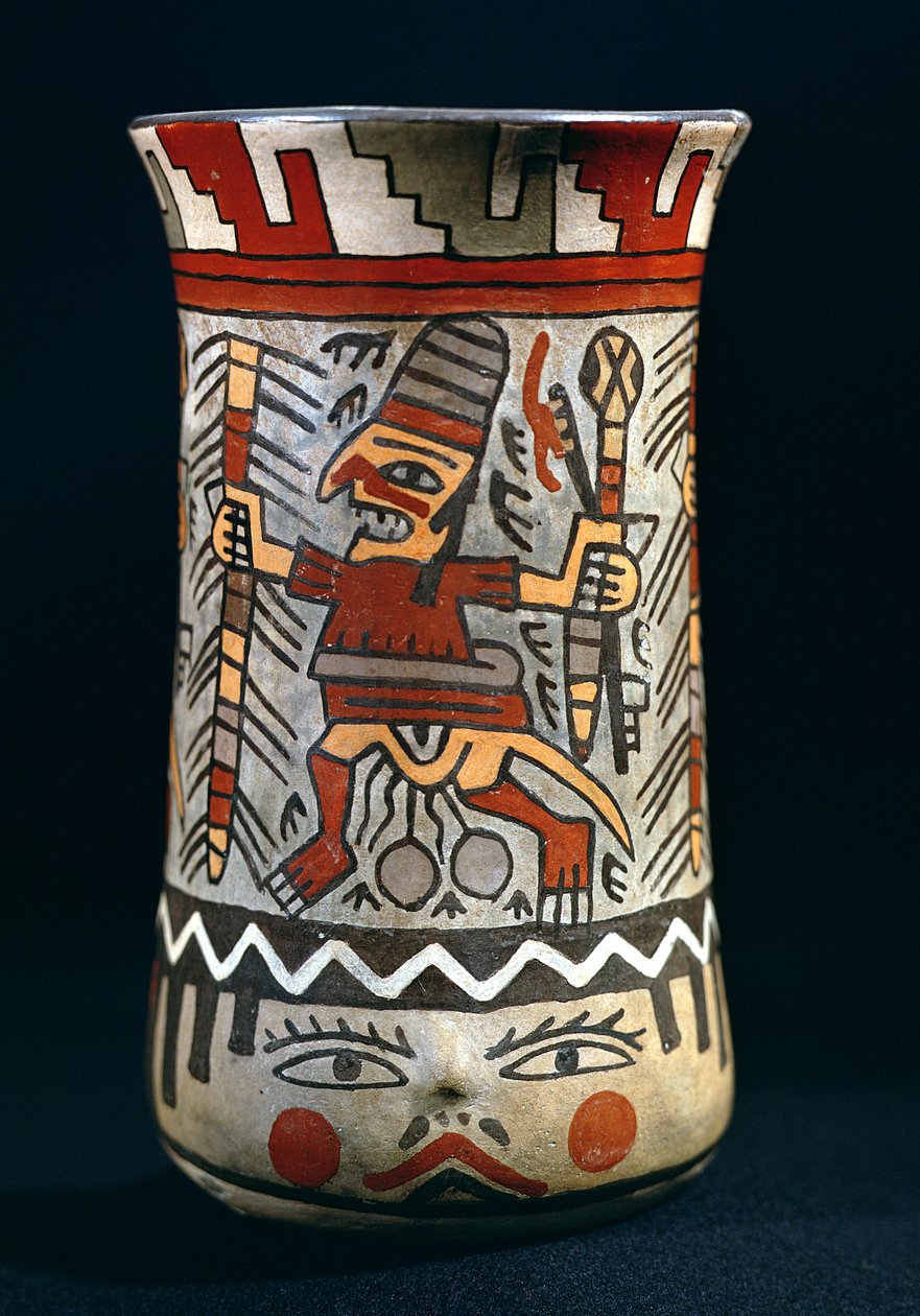 Vaas met een landbouwtafereel door Nazca Culture