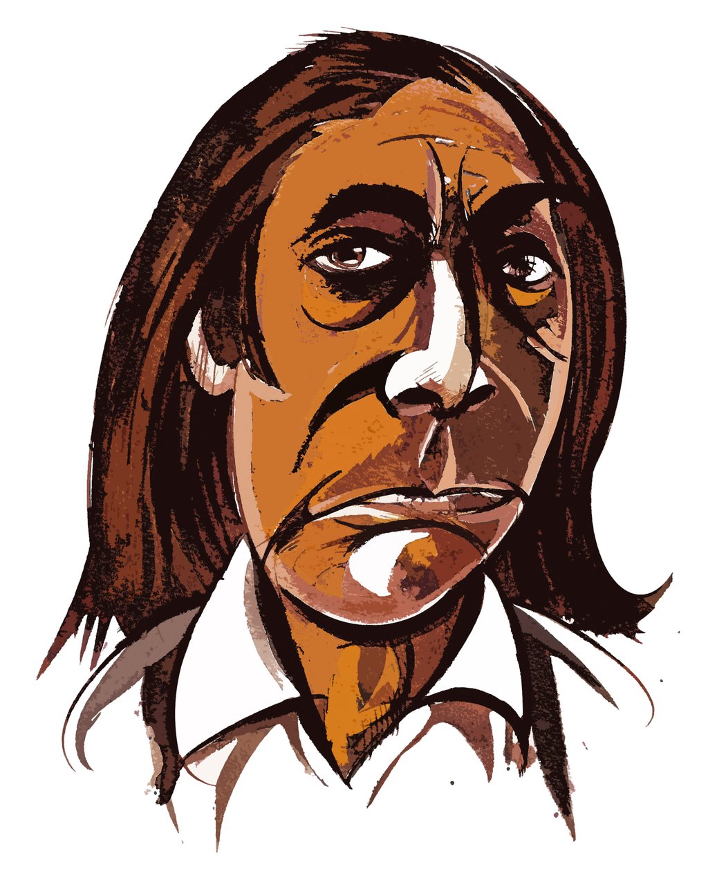 Alfred Schnittke - kleurenkarikatuur door Neale Osborne