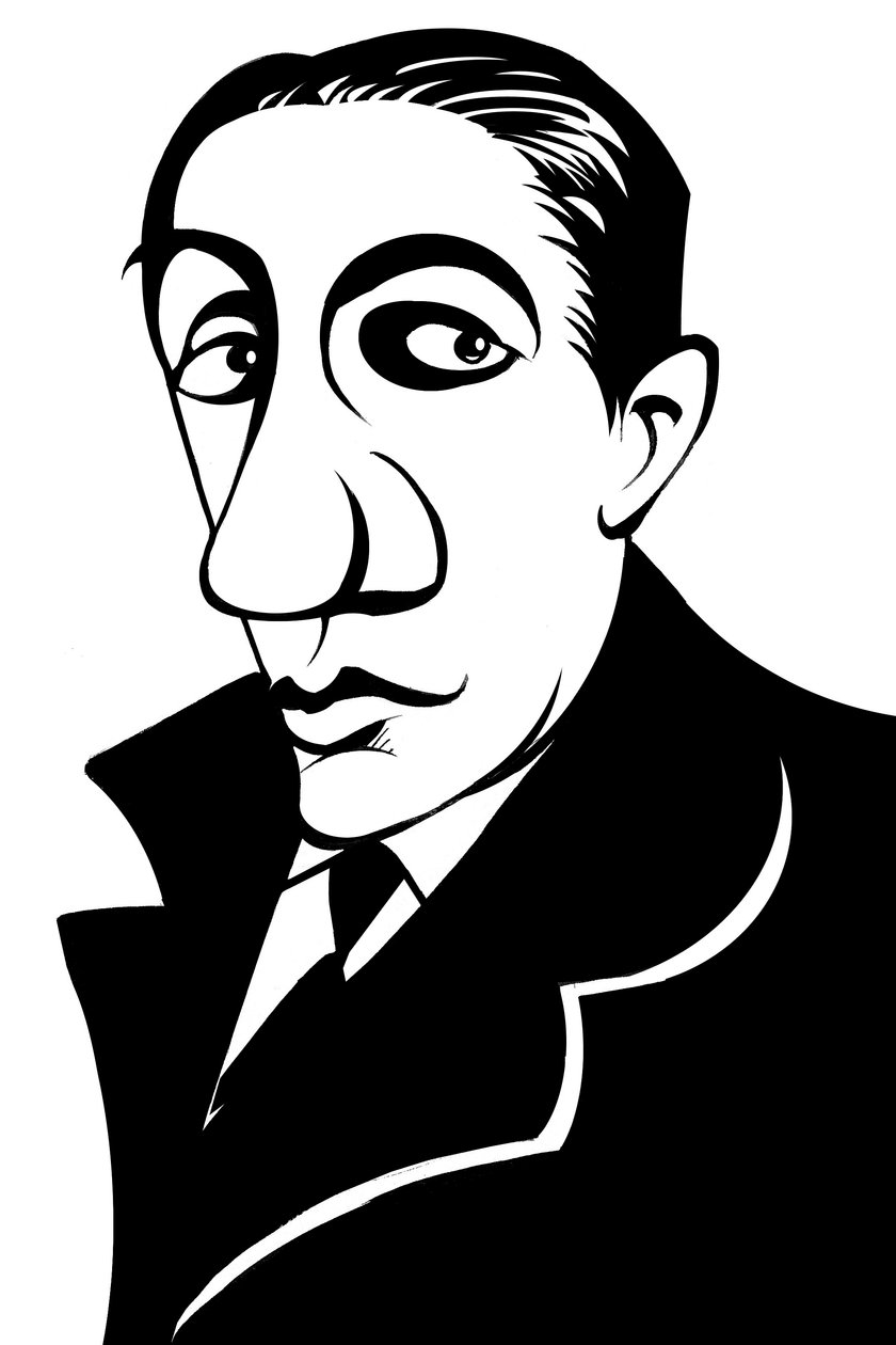 Alfredo Casella, Italiaanse componist, (1883 - 1947) karikatuur door Neale Osborne