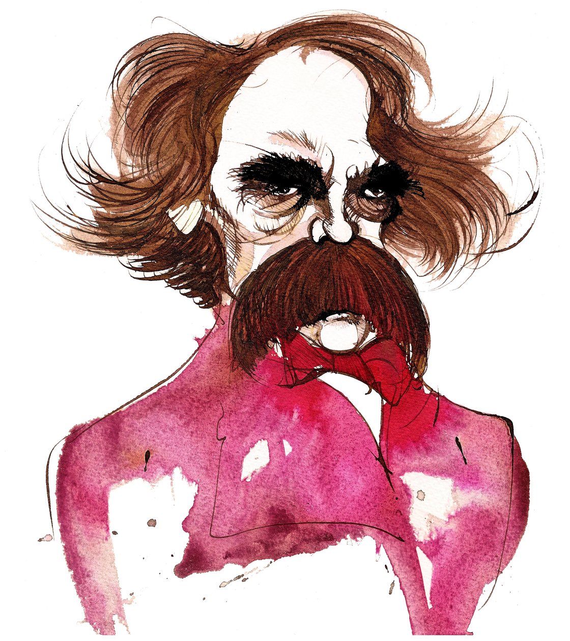 Nathaniel Hawthorne (Amerikaanse schrijver, 1804-64); karikatuur door Neale Osborne