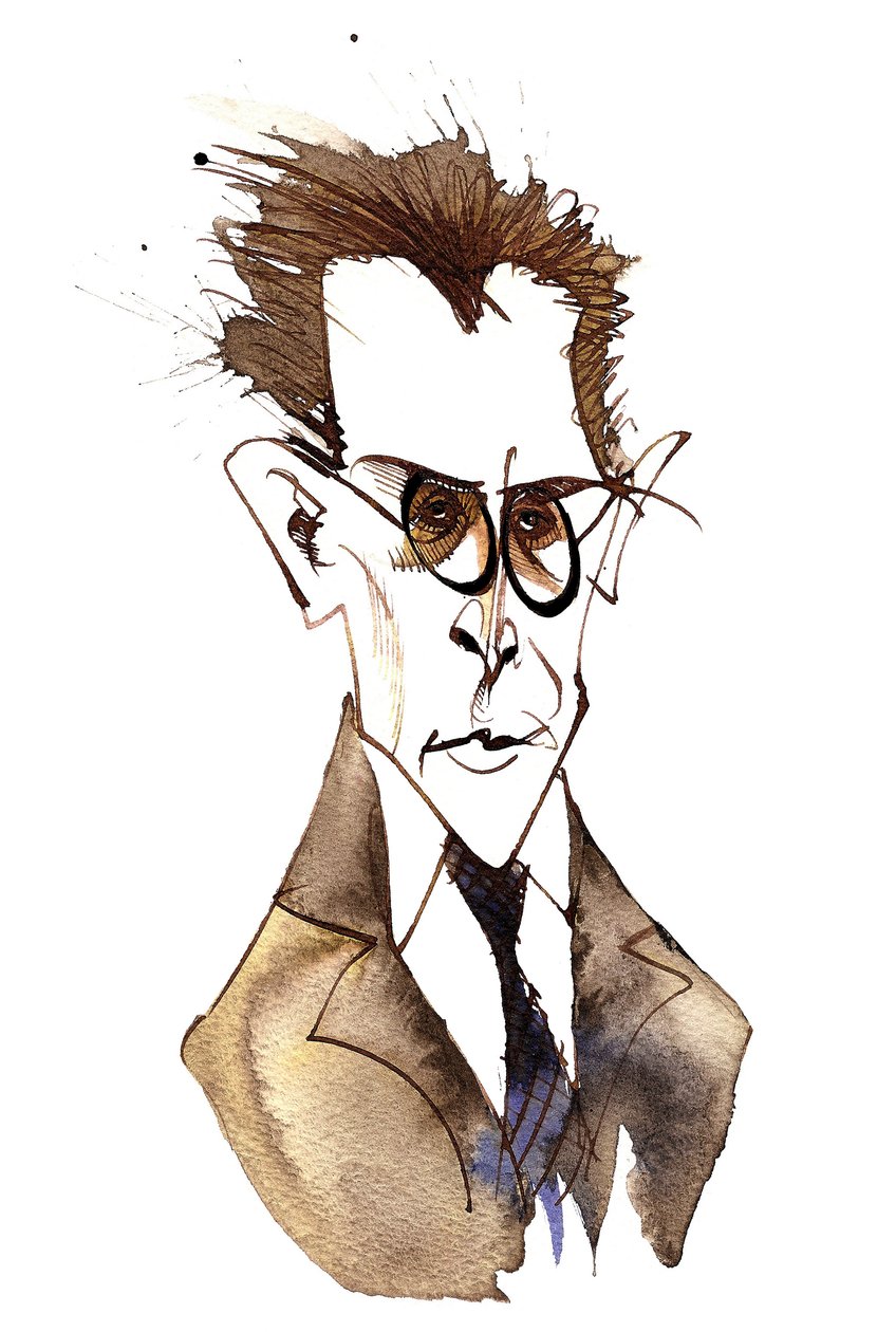 Anton von Webern, Oostenrijkse componist (1883-1945); karikatuur door Neale Osborne