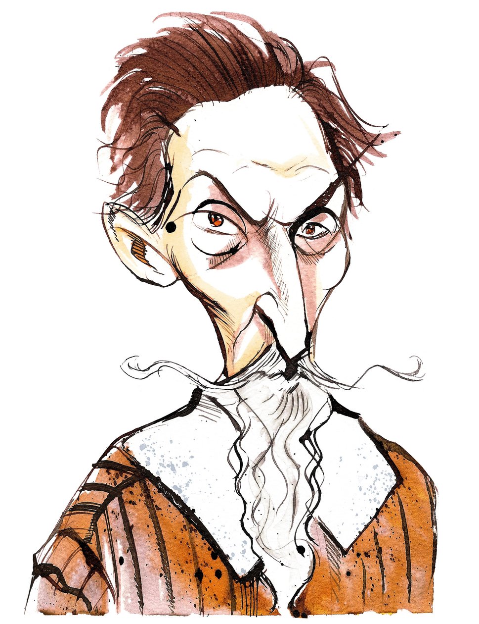 Claudio Monteverdi (1567 - 1643) Italiaanse componist, gambist, zanger en rooms-katholieke priester, karikatuur door Neale Osborne