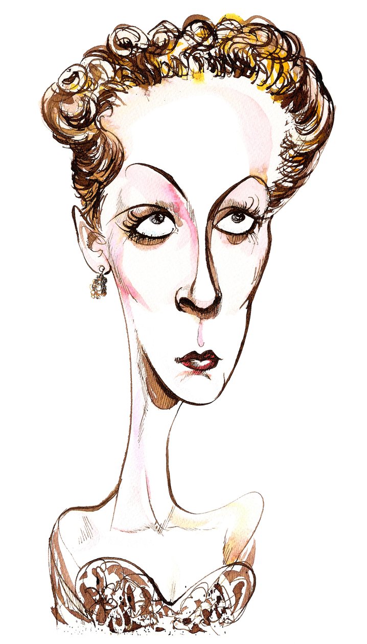 Danielle Darrieux - karikatuur door Neale Osborne