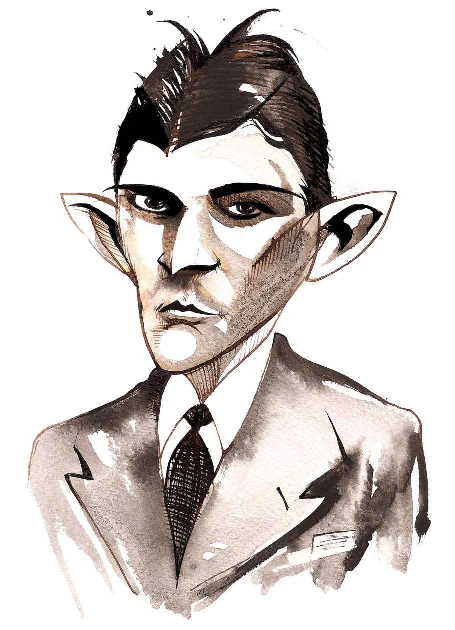 Franz Kafka (Tsjechische schrijver, 1883-1924) karikatuur door Neale Osborne