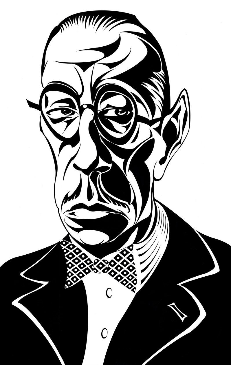 Igor Stravinsky - karikatuur van de Russische componist 17 juni 1882 - 6 april 1971 door Neale Osborne