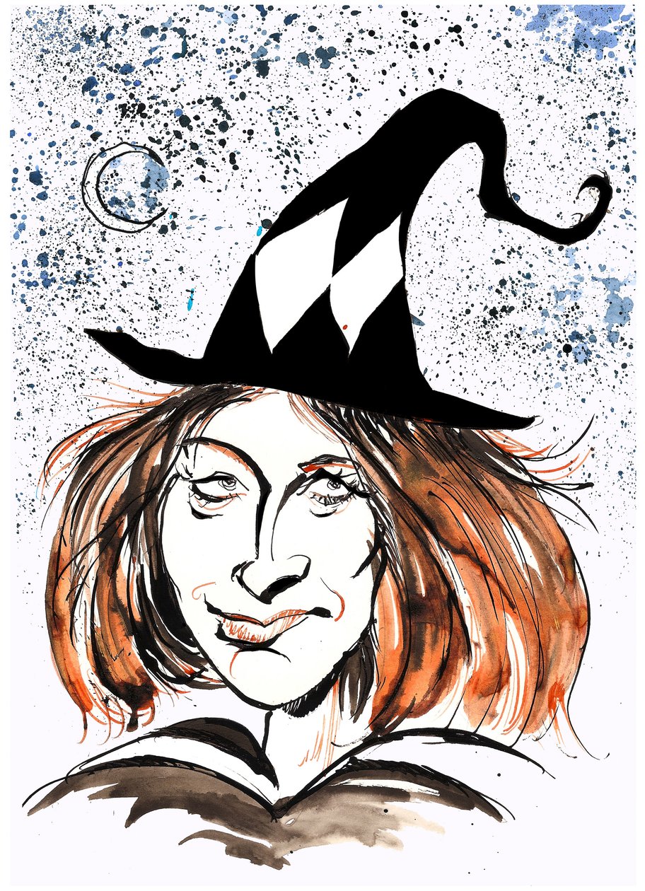 J K Rowling - karikatuur als heks door Neale Osborne