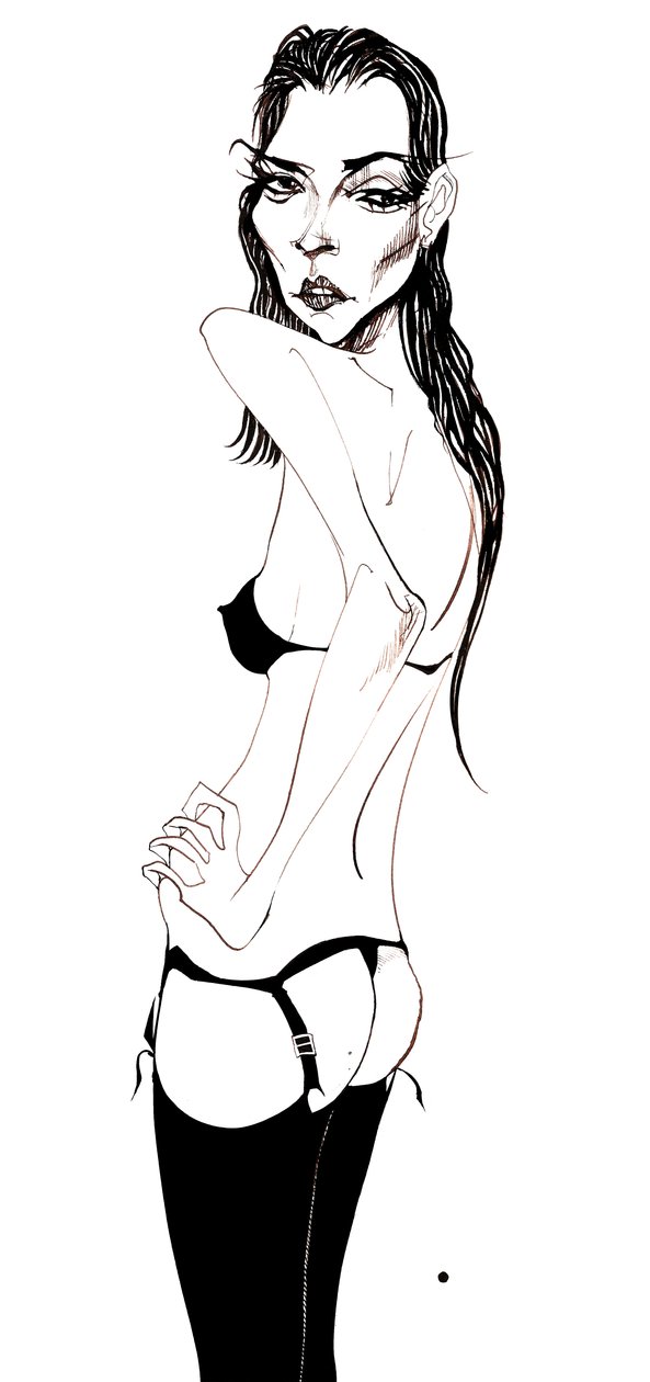 Kate Moss - karikatuur van Engels model, geboren 1974 door Neale Osborne