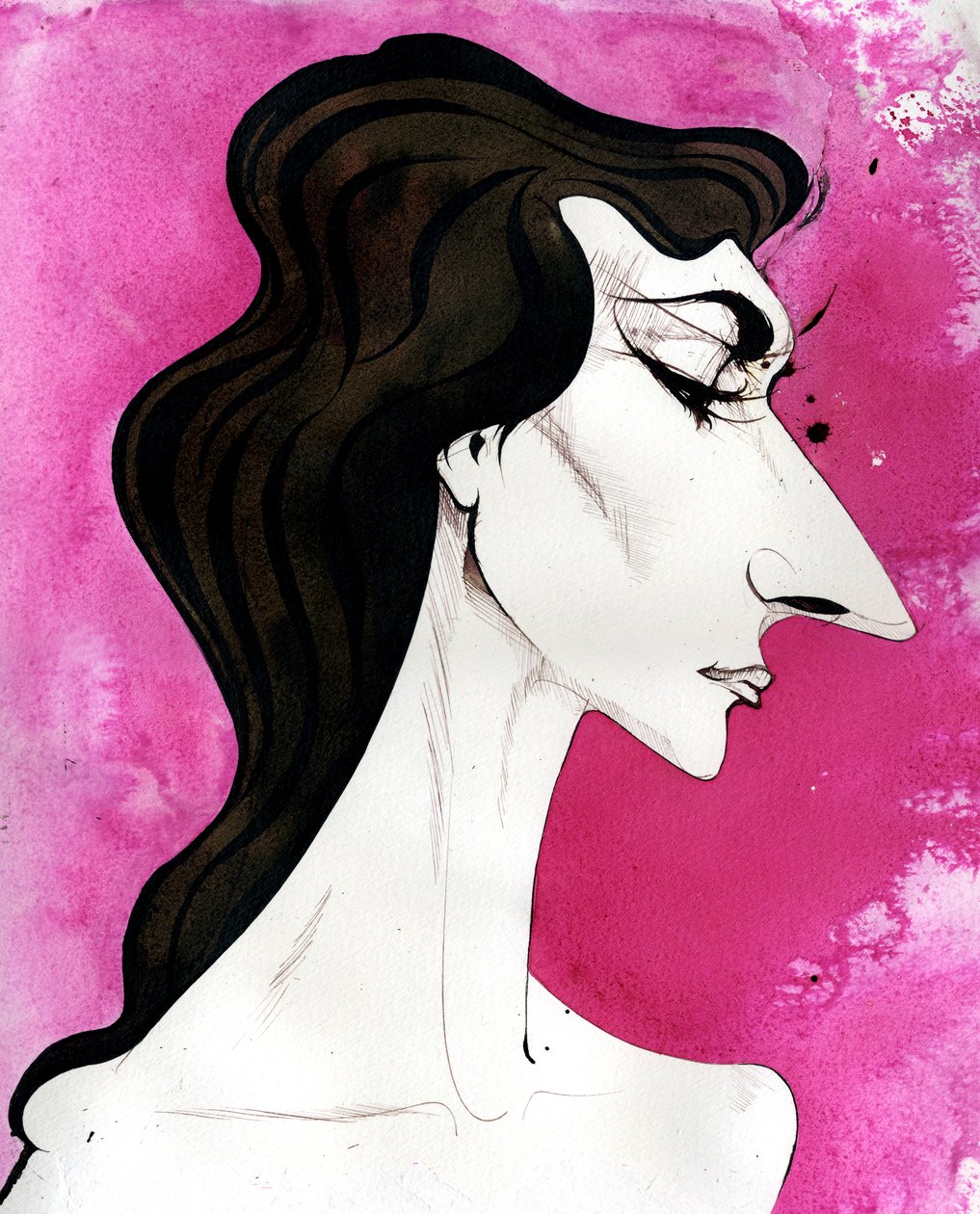 Maria Callas - karikatuur van de in Amerika geboren Griekse operazangeres (sopraan) door Neale Osborne