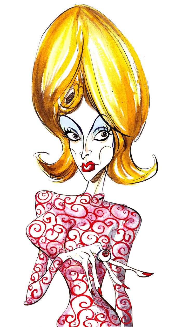 Martian girl uit de sci-fi film Mars Attacks! (1996) door Neale Osborne