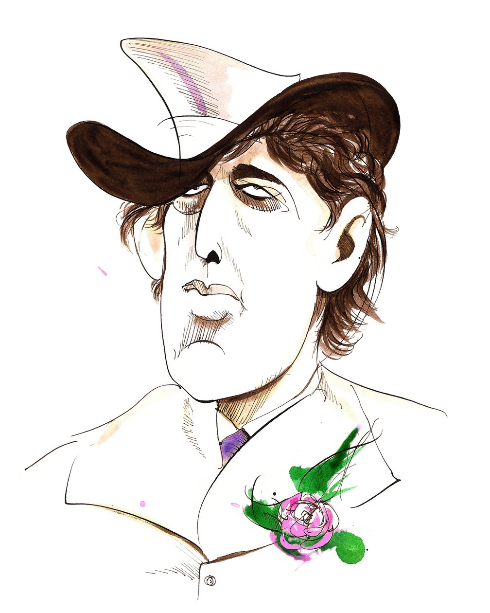Oscar Wilde - karikatuur van Ierse schrijver (1854-1900) door Neale Osborne
