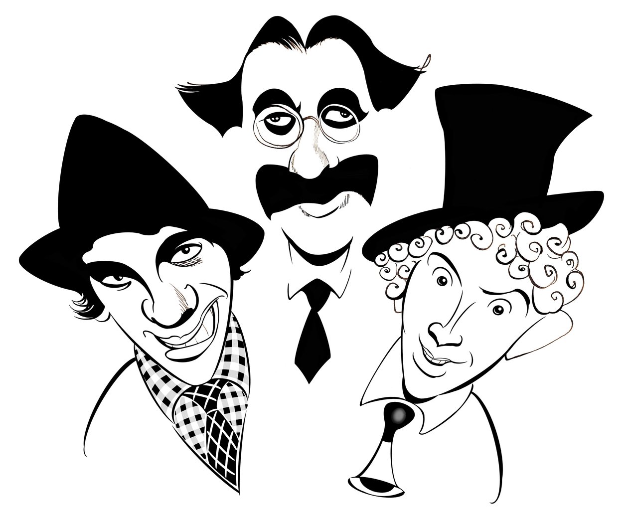 De Marx Brothers - karikatuur door Neale Osborne