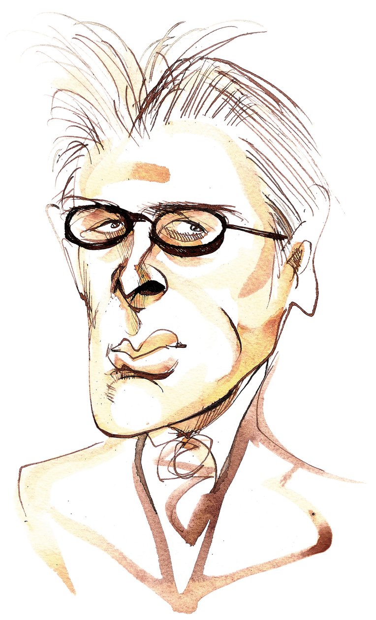 William Butler Yeats (Ierse dichter en toneelschrijver, 1865-1939); karikatuur door Neale Osborne