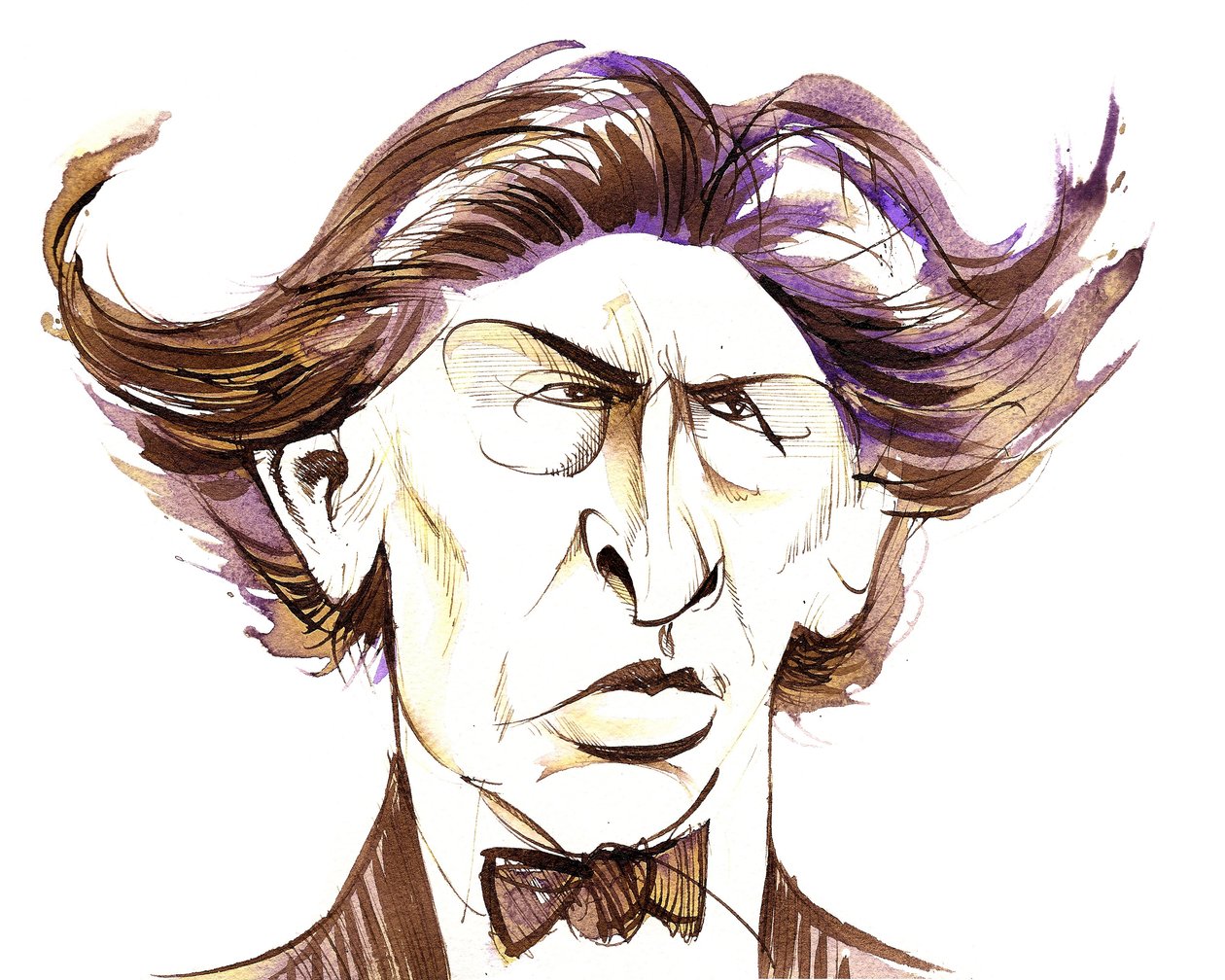 Ferruccio Busoni - kleur karikatuur door Neale Osborne