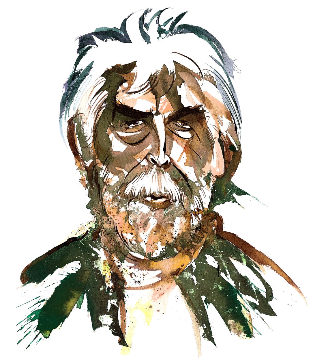 Sir Harrison Birtwistle - kleurenkarikatuur door Neale Osborne