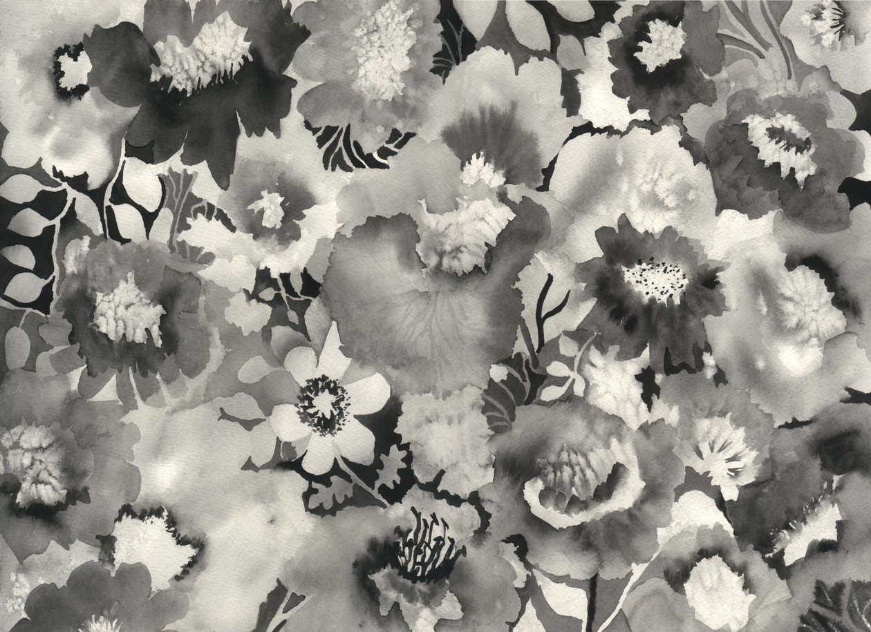 Bloemen in zwart en wit door Neela Pushparaj