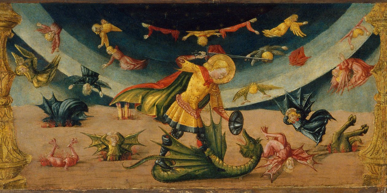 Sint-Michiel en de draak door Neri di Bicci