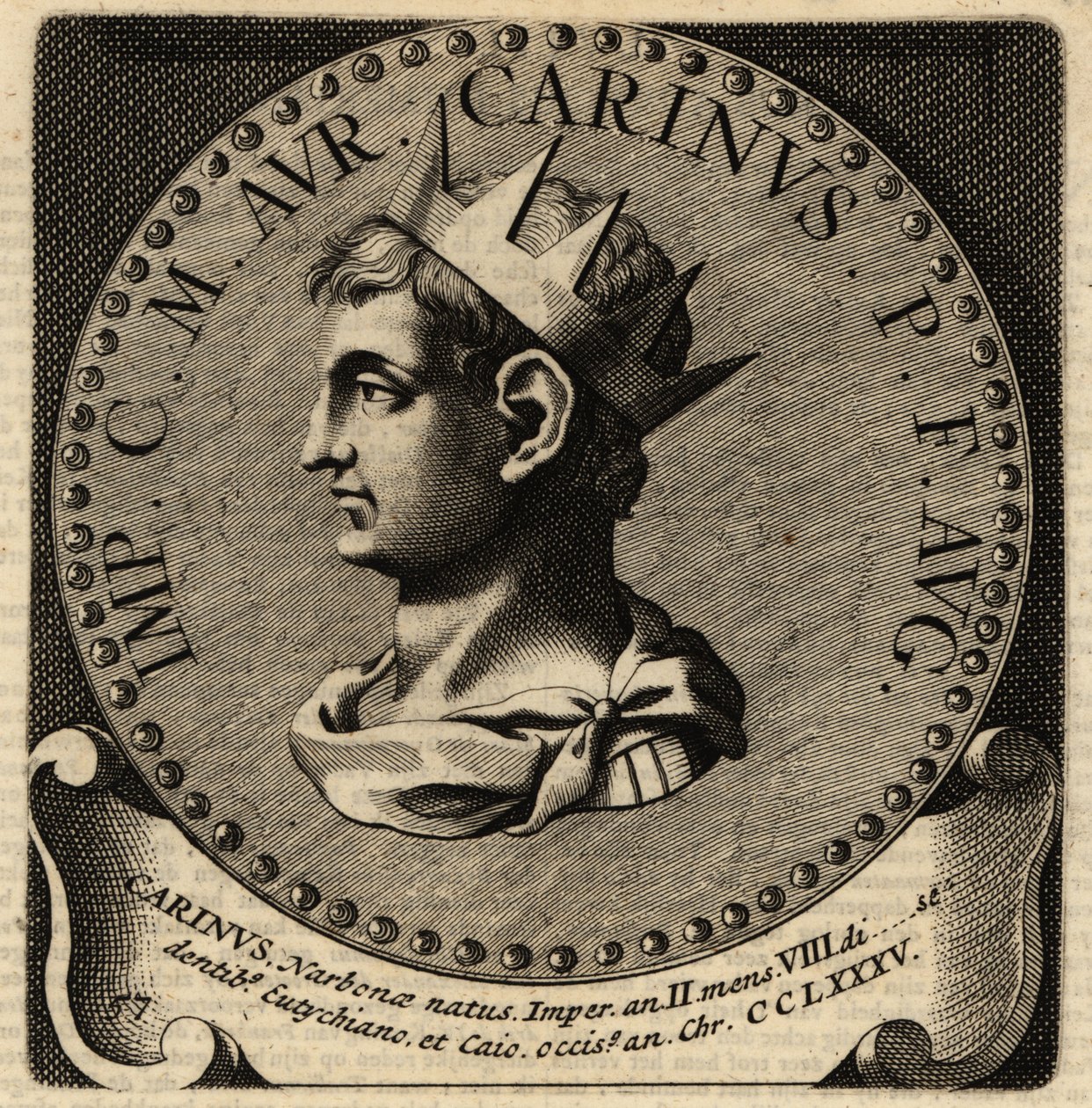 Portret van Romeinse keizer Carinus door Netherlandish School