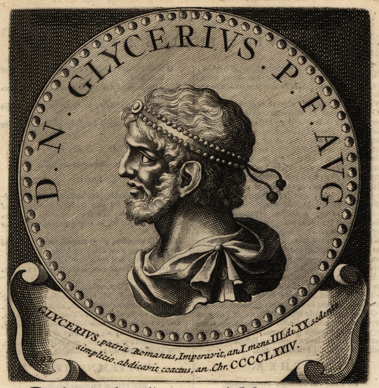 Portret van Romeinse keizer Glycerius door Netherlandish School