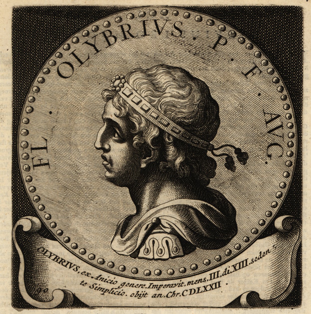 Portret van Romeinse keizer Olybrius door Netherlandish School