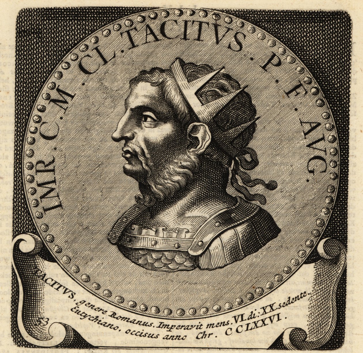 Portret van Romeinse keizer Tacitus door Netherlandish School