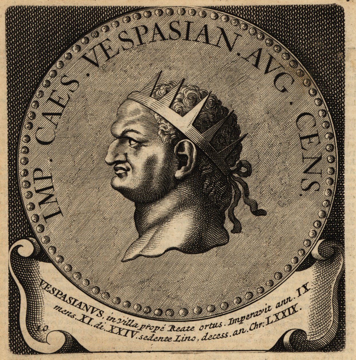 Portret van Romeinse keizer Vespasianus door Netherlandish School