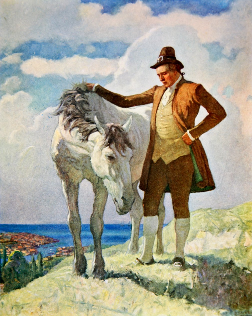 Paard en eigenaar door Newell Convers Wyeth