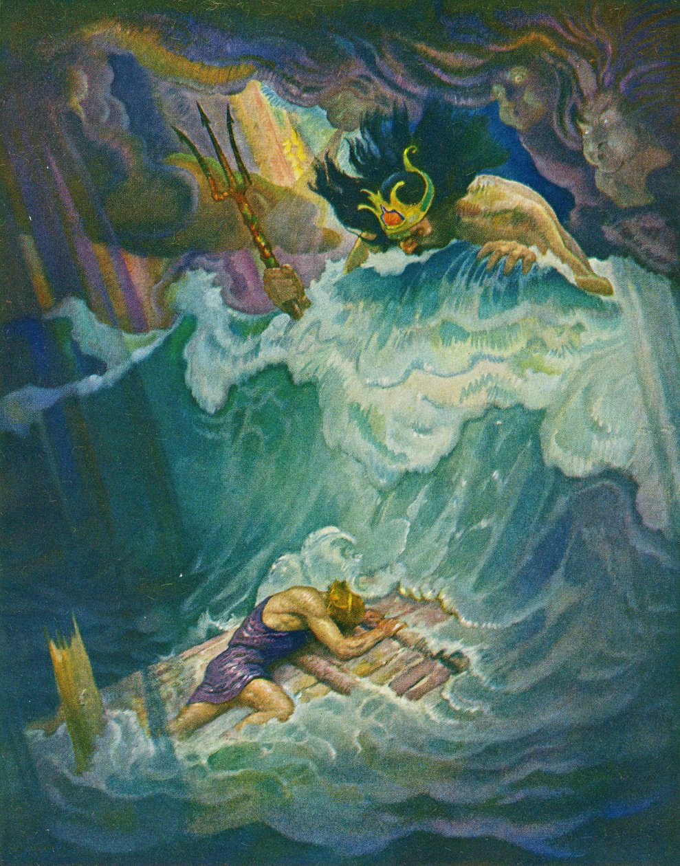 Het vlot van Odysseus door Newell Convers Wyeth
