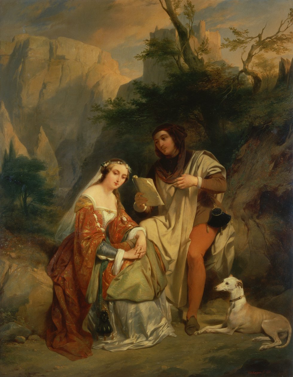 Petrarca en Laura door Nicaise de Keyser