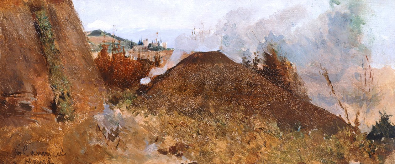 Houtskoolput in het landschap door Niccolo Cannicci