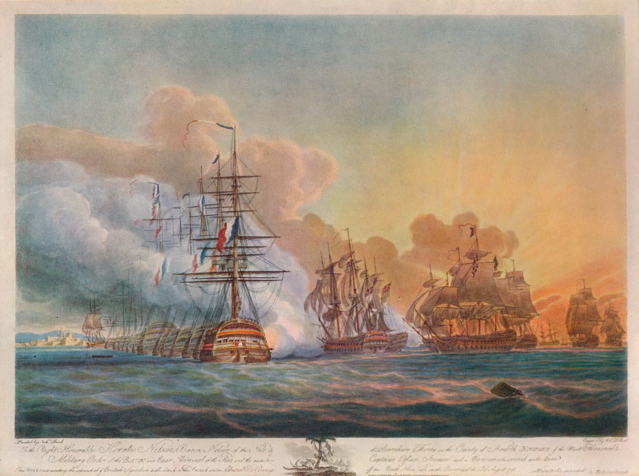 Slag bij de Nijl, ca. 1799 door Nicholas Pocock
