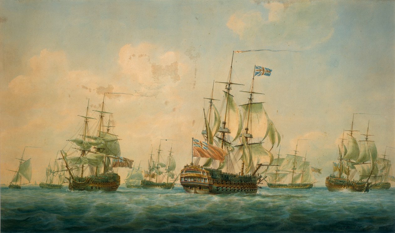 Schepen bij Spithead 1797 door Nicholas Pocock