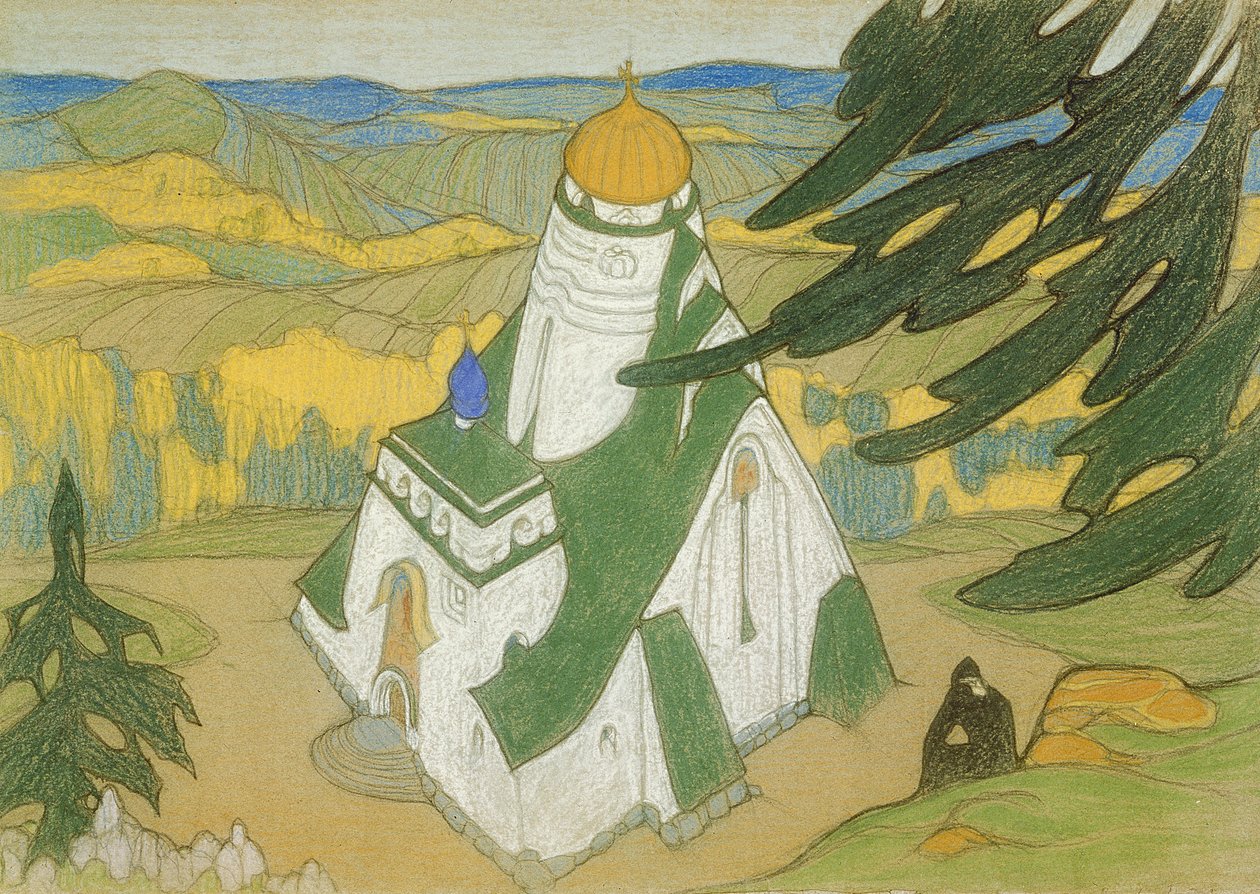 Tekening uit het begin van de 20e eeuw door Nicholas Roerich