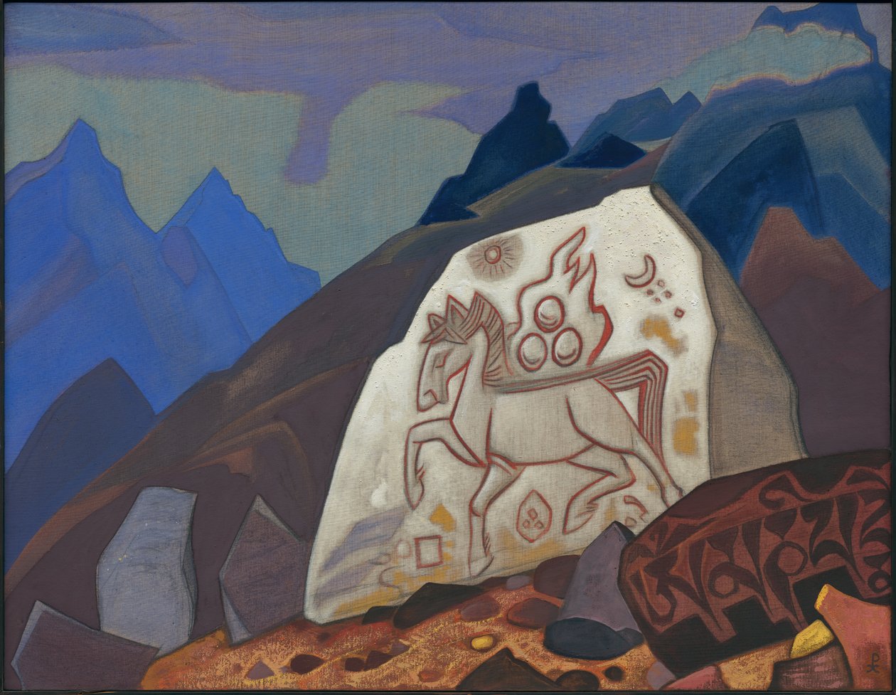 Witte steen door Nicholas Roerich