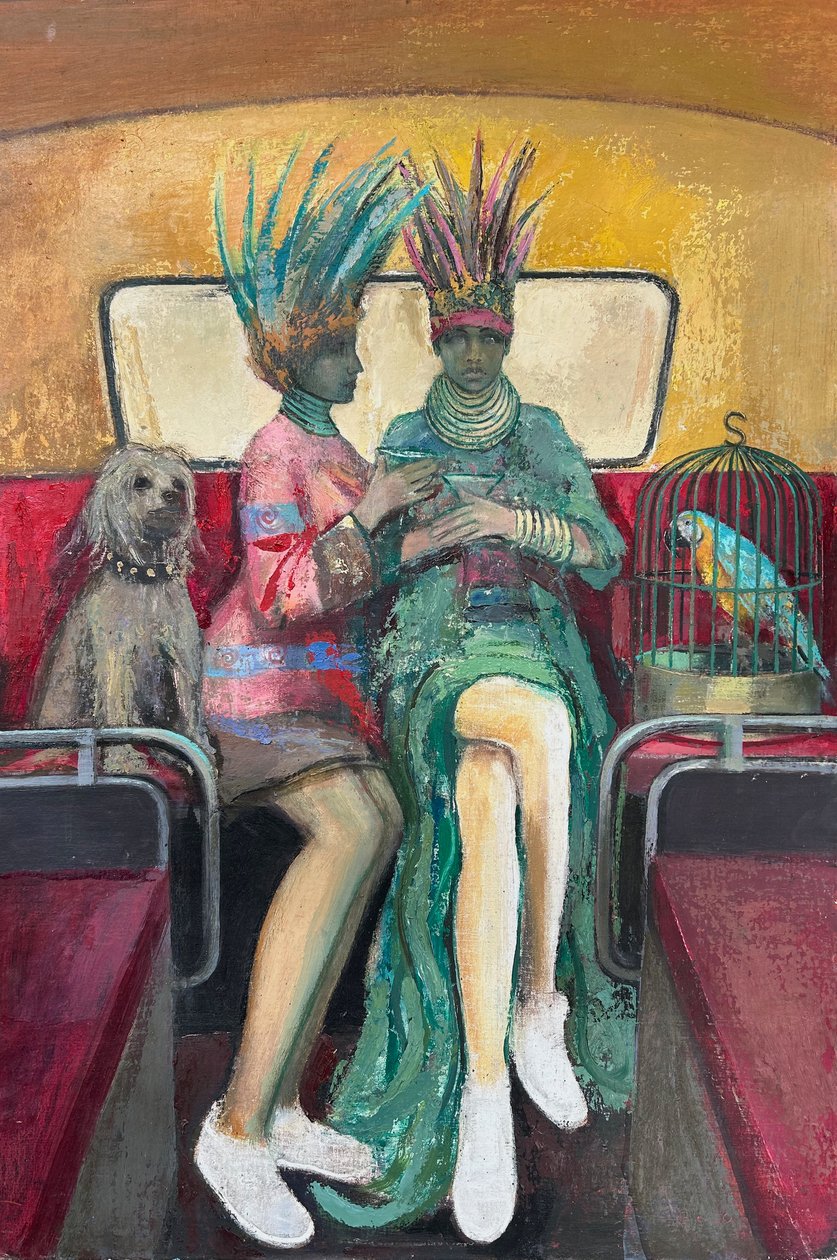 Happy Hour, 2019-23 (olieverf op board) door Nick Williams