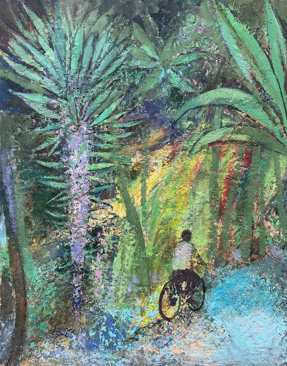 Tropical Spin, 2022-23 (olieverf op board) door Nick Williams