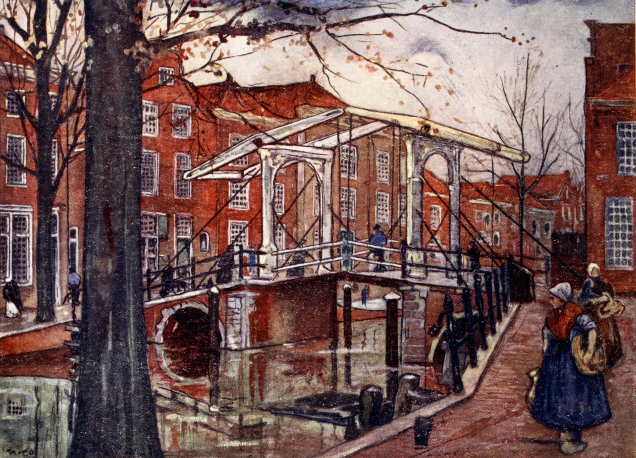 De Oude Rijn, Leiden, 1904 door Nico Jungman