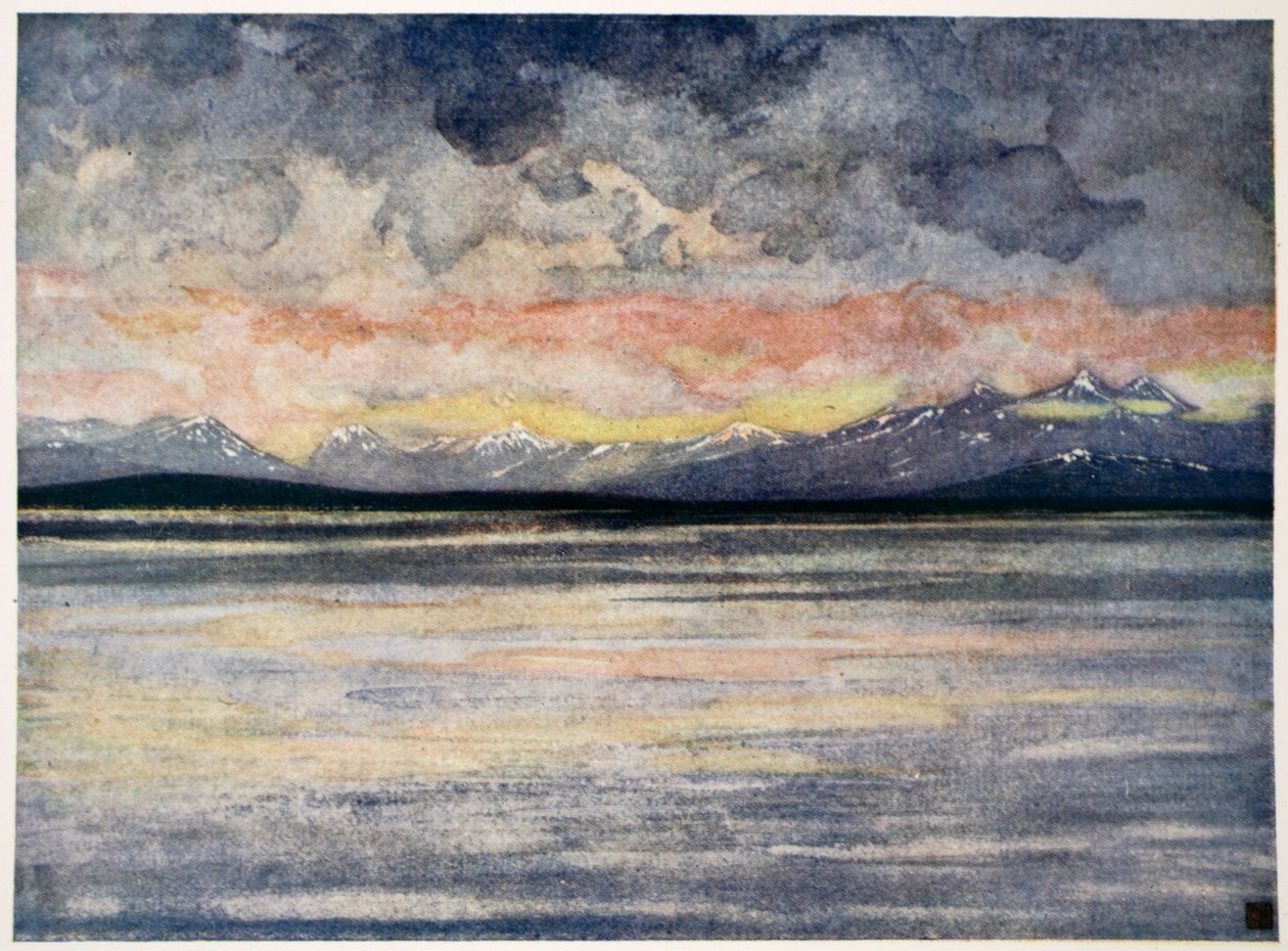 Bergen en Fjord tegenover Molde, 1905 door Nico Jungman