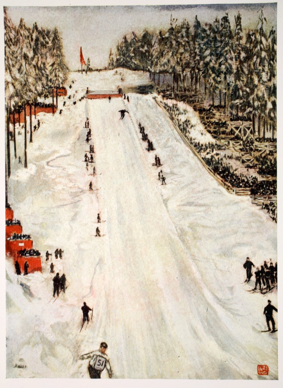 Skisport, 1905 door Nico Jungman