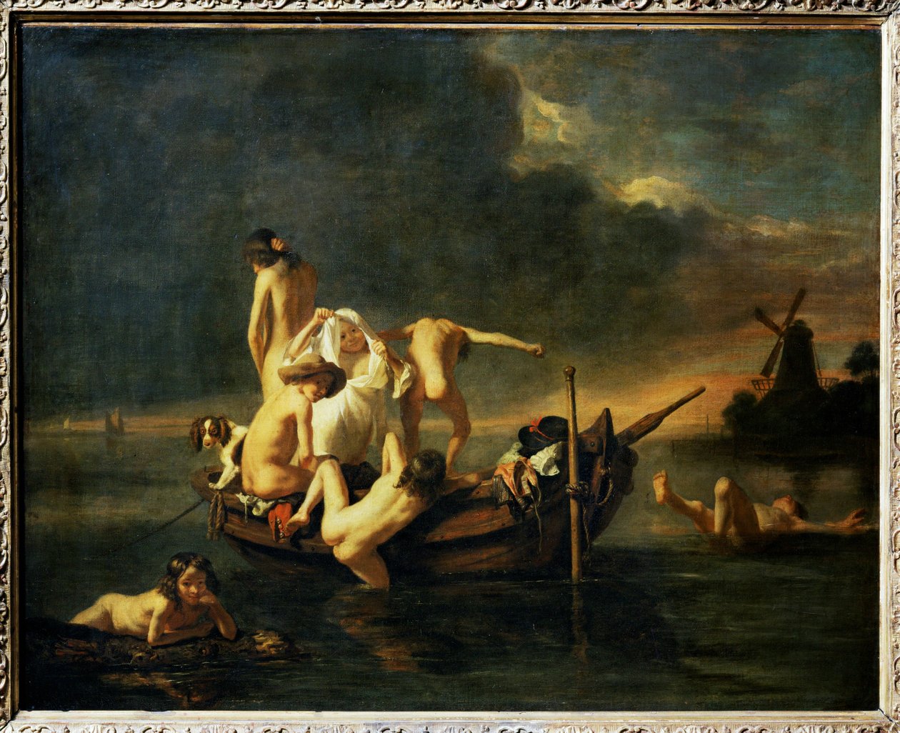 La Beignade - Het bad ... door Nicolaes (follower of) Maes