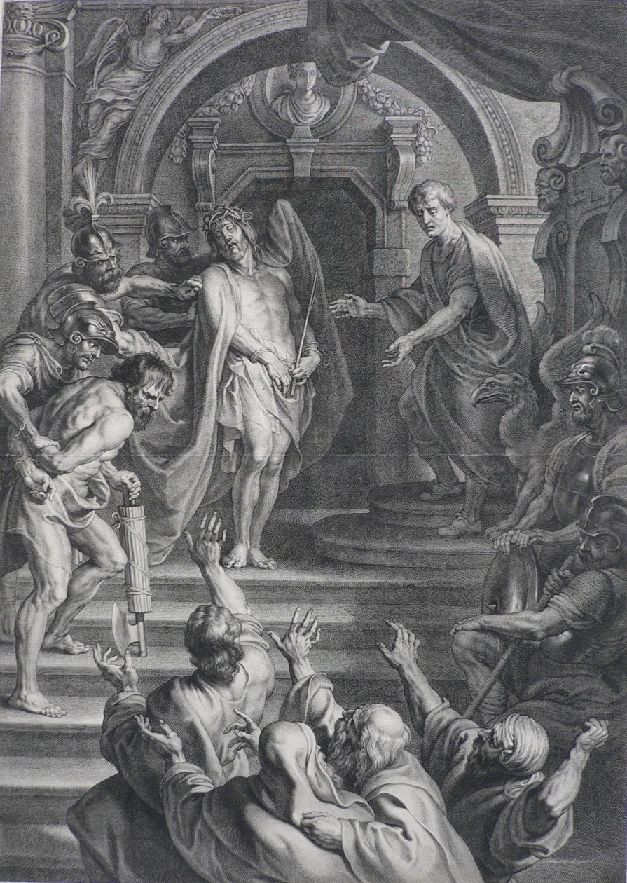 Ecce Homo, naar Peter Paul Rubens door Nicolaes Lauwers