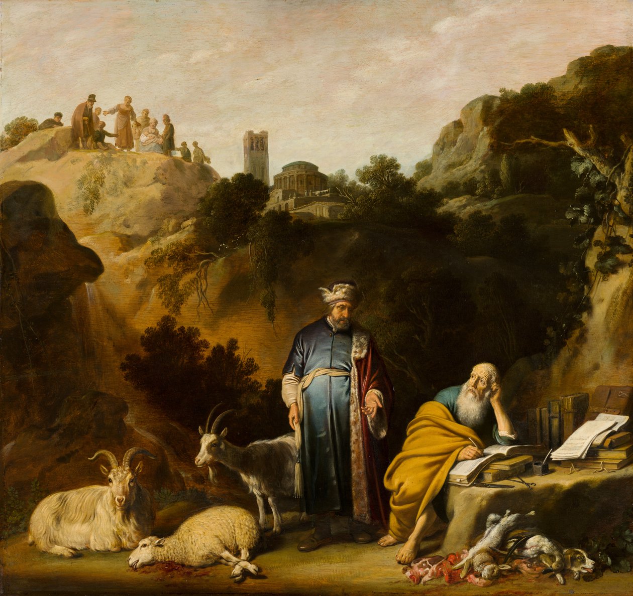 Hippocrates bezoekt Democritus, 1636 door Nicolaes Cornelisz Moeyaert
