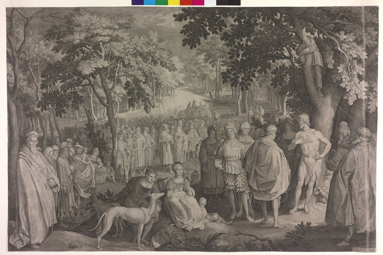Johannes de Doper predikt door Nicolaes de Bruyn