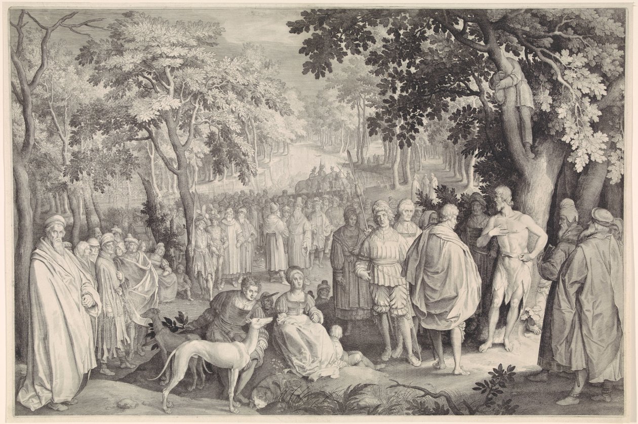 Prediking van Johannes de Doper door Nicolaes de Bruyn